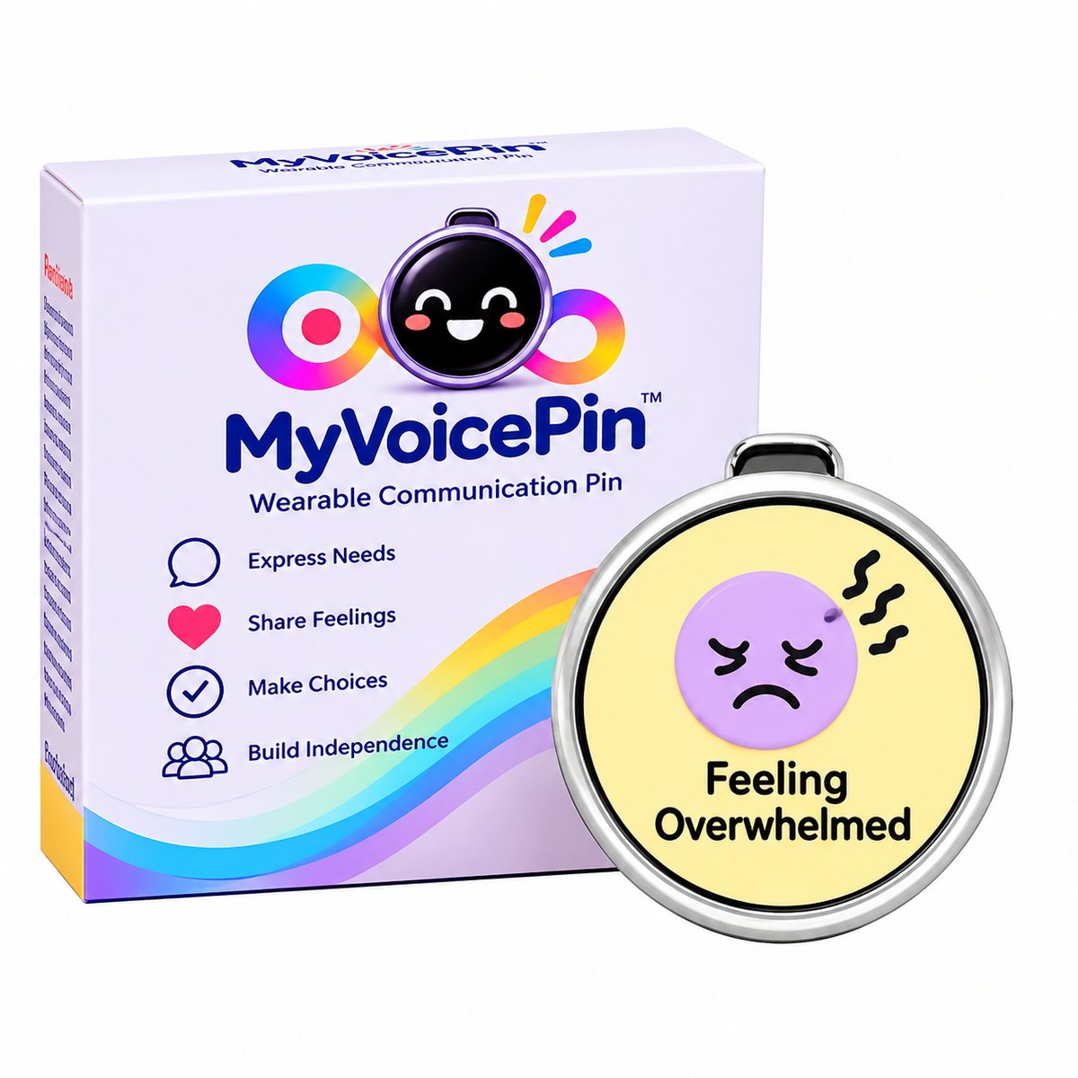My Voice Pin showing the Feeling overwhelmed card