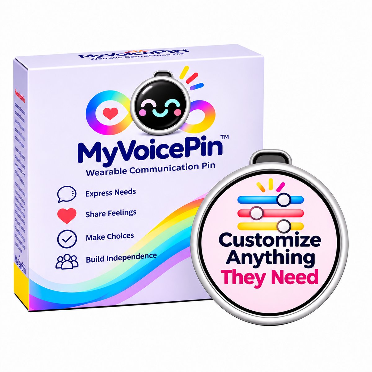 My Voice Pin showing the Customize anything they need card