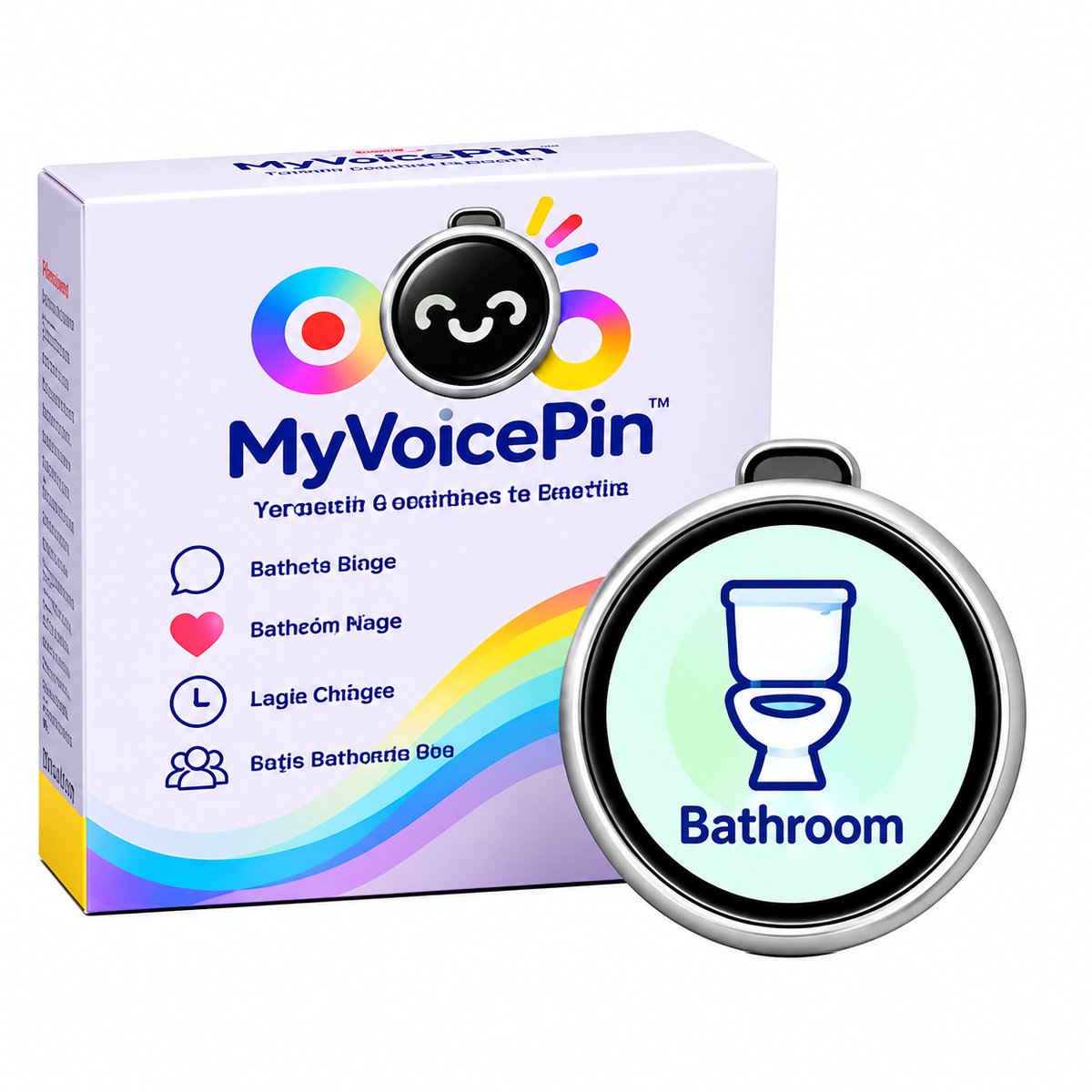 My Voice Pin showing the Bathroom card